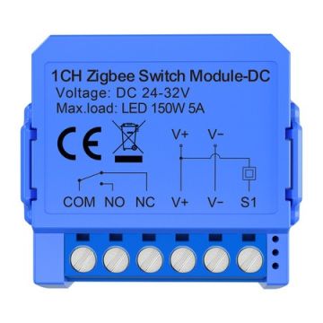 1-kanałowy moduł przełącznika ZigBee ze stykiem beznapięciowym  Avatto (ZWSM16-DC32V-1)