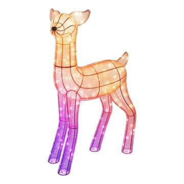 Renifer świąteczny LED Twinkly 3D Reindeers - Doe, 200 RGB+W LED, 90cm, Iron/Acrylic, Plug F