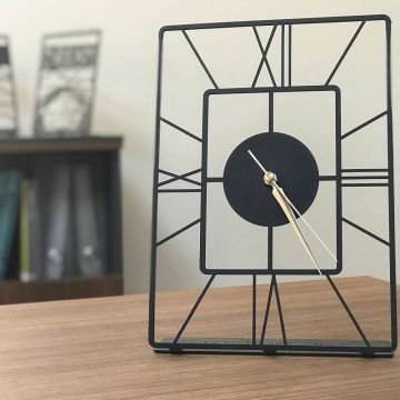 Metalowy zegar stojący ASALET prostokątny 300x200x2 mm 