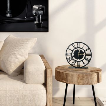 Metalowy zegar stojący NET okrągły 200x200x2 mm