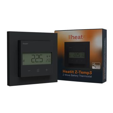 Termostat pokojowy Heatit Z-Temp3 Battery-operated Thermostat 800 series (Black Matt) czarny