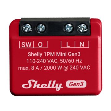 Sterownik Shelly 1PM Mini Gen3 WiFi/Bluetooth