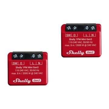 Zestaw 2 Sterowników Shelly 1PM Mini Gen3 WiFi/Bluetooth
