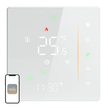 Termostat MOES WHT-006-GB-WH Wi-Fi do ogrzewania elektrycznego (biały)