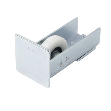 Rolka najazdowa 70 z zakończeniem, do bramy przesuwnej - kółko z tworzywa, do szyny 70 x 70 x 4 mm, ocynkowana