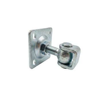 Zawias regulowany M16 z szyldem 75x75x4 mm - ucho ocynkowane 