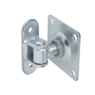 Zawias regulowany, dwustronnie przykręcany M20 - z podstawami o wymiarach 100 x 100 oraz 115 x 40 mm