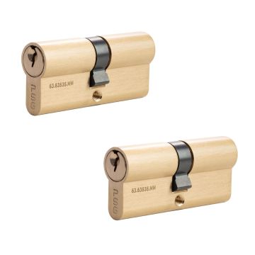 Zestaw 2 wkładek bębenkowych PSG 35/35 + 35/35 - mosiądz, blister