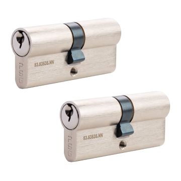 Zestaw 2 wkładek bębenkowych PSG 35/35 + 35/35 - nikiel satyna, blister