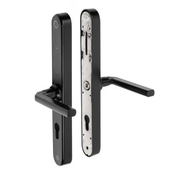 Klamka elektroniczna PSG TAPPO – czarna, rozstaw 72 mm, Bluetooth, WiFi, Smart Life (Tuya) 