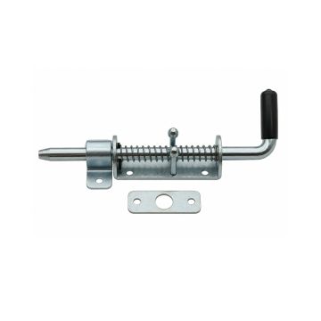 Rygiel do bramy lub furtki ze sprężyną 220x12 mm, ocynkowany