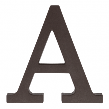 Plastikowa litera na dom "A", 90 mm, brązowa