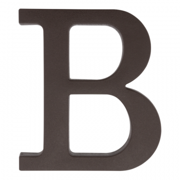Plastikowa litera na dom "B", 90 mm, brązowa