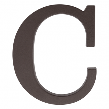 Plastikowa litera na dom "C", 90 mm, brązowa