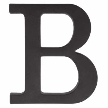 Plastikowa litera na dom "B", 90 mm, czarna