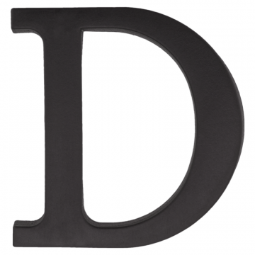 Plastikowa litera na dom "D", 90 mm, czarna
