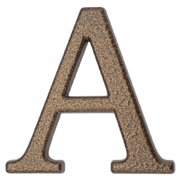 Aluminiowa litera na dom "A", 105 mm, złoty brąz