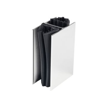Uchwyt wzmacniający, aluminiowy, prostokątny - 70x48 mm, łącznik między taflami szkła, 12-13.52 mm, satyna