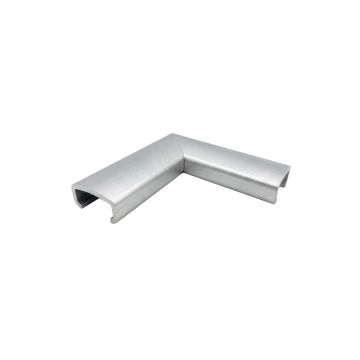 Kolano aluminiowe, narożne, poziome do pochwytu nakładanego na szkło PS6728 - 90 stopni, szkło 16 - 17,52 mm, anoda matowa