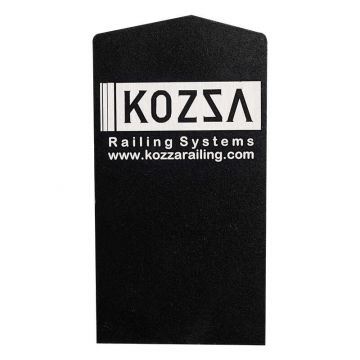 Zaślepka boczna do profili balustrad typu U – Kozza, seria KE 100, kolor czarny
