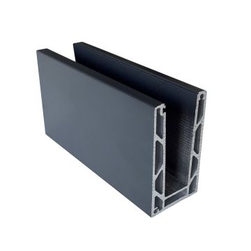 Profil typu U do balustrad całoszklanych 5000 mm – mocowanie od góry – Kozza, seria KE 100, kolor ciemnoszary