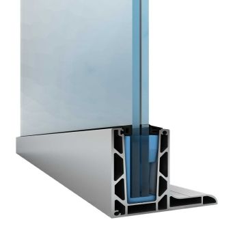 Profil typu L do balustrad całoszklanych 5000 mm – mocowanie wzdłużne od góry – Kozza, seria KE 105, powierzchnia surowa