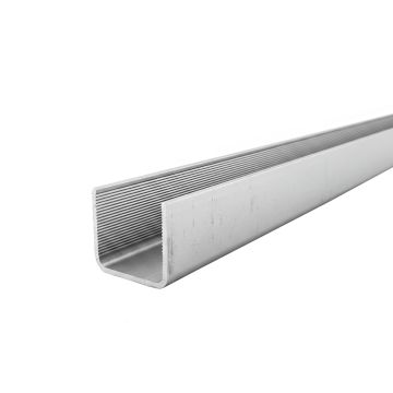 Pochwyt aluminiowy, prostokątny PS1031 – nakładany na szkło 12-21,52 mm, 6 m, anoda matowa, system płaski
