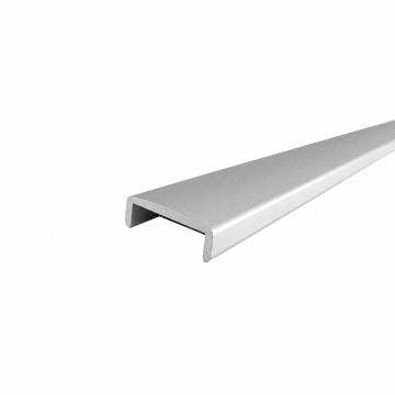 Pochwyt aluminiowy, zaokrąglony PS6936 – nakładany na szkło 20-21,52 mm, 6 m, przekrój 25.6x8.5 mm, anoda matowa, system płaski 