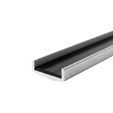 Pochwyt aluminiowy, zaokrąglony PS6936 – nakładany na szkło 20-21,52 mm, 6 m, przekrój 25.6x8.5 mm, anoda matowa, system płaski Pochwyt aluminiowy, zaokrąglony PS6936 – nakładany na szkło 20-21,52 mm, 6 m, przekrój 25.6x8.5 mm, anoda matowa, system płaski