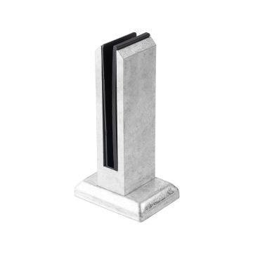 Uchwyt pionowy aluminiowy do szkła - spigot, 200 x 60 x 42 mm, szkło 12 - 13,52 mm, surowy