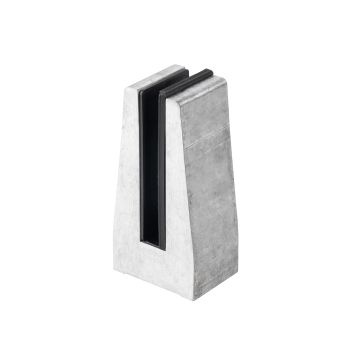 Uchwyt pionowy pojedynczy do szkła deltowaty - spigot, 70x50 mm, H=140 mm, szkło 16-17,52 mm, aluminium, surowy