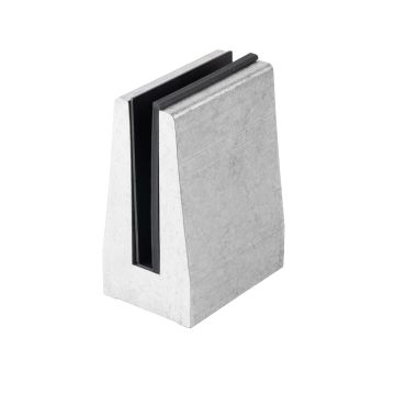Uchwyt pionowy podwójny do szkła deltowaty - spigot, 70x100 mm, H=140mm, szkło 16-17,52 mm, aluminium, surowy