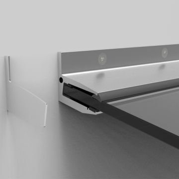 System zadaszeń szklanych na listwie aluminiowej 1400 mm - szkło 17,52 mm, uniwersalny (aluminium, anoda matowa)