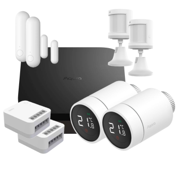 Zestaw Aqara startowy z centralą M3 (2x głowica E1 + 2x switch T1 + 2x czujnik otwarcia P2 + 2x czujnik ruchu) Zestaw Aqara startowy z centralą M3 (2x głowica E1 + 2x switch T1 + 2x czujnik otwarcia P2 + 2x czujnik ruchu)