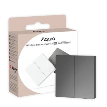 Przełącznik ścienny bezprzewodowy AQARA Wireless Remote Switch H1 – 2 przyciski, WRS-R02 (WRS-R02-G), szary