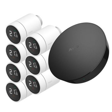 Zestaw inteligentnego ogrzewania Aqara centrala M2 + 7x głowica termostatyczna E1 (HM2-G01+ SRTS-A01)