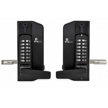 Dwustronny mechaniczny zamek szyfrowy BL3430DKO Borg Locks do bram metalowych - z klawiaturą ECP, klamką, zasuwą 65-80 mm i blokadą klucza
