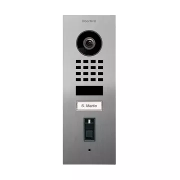 Wideodomofon IP DoorBird D1101FV z czytnikiem linii papilarnych (PoE / WiFi) (montaż podtynkowy, sterowanie elektrozaczepem) stal nierdzewna V2A, szczotkowana