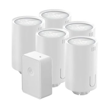 Zestaw 5x inteligentna głowica termostatyczna WiFi Meross MTS150HHK + centrala