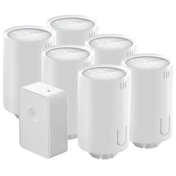 Zestaw 6x inteligentna głowica termostatyczna WiFi Meross MTS150HHK + centrala