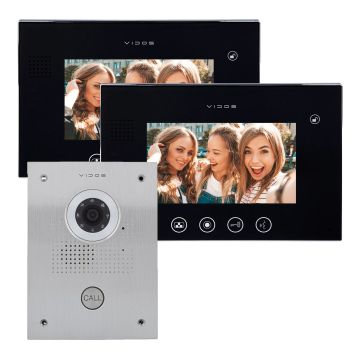 Zestaw wideodomofonowy Vidos: dwa monitory M670B + stacja bramowa S551 - czarny