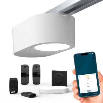 Napęd do bramy garażowej Serenia 1100 io Connect z zewnętrznym nadajnikiem 3-kanałowym, fotokomórkami i Connectivity Kit