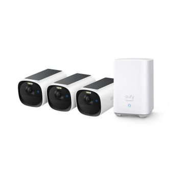 Zestaw 3 kamer eufyCam E40 + stacja HomeBase S280 - 2K, MaxColor Vision, Apple HomeKit, Amazon Alexa, Google Home