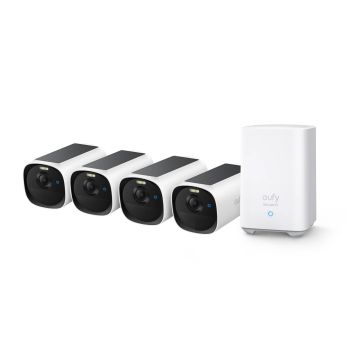 Zestaw 4 kamer eufyCam E40 + stacja HomeBase S280 - 2K, MaxColor Vision, Apple HomeKit, Amazon Alexa, Google Home