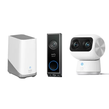 Zestaw kamera i wideodomodon Indoor Cam S350 + Video Doorbell E340 + HomeBase 3