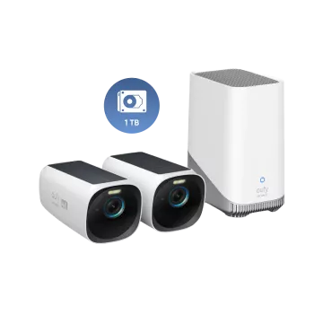 Zestaw 2x kamera do monitoringu eufyCam S330 (eufyCam 3) + stacja HomeBase S380 + dysk twardy 1 TB