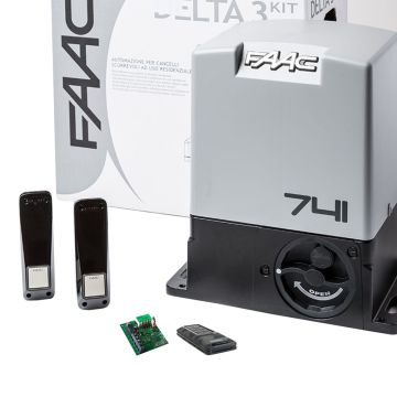 DELTA 3 - 741 zestaw FAAC do bram przesuwnych o maksymalnej wadze 900 kg, pilot XT4 FDS 433-868 Mhz