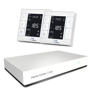 Zestaw inteligentnego sterowania ogrzewaniem podłogowym z centralą Fibaro + 2x MCOHOME MH7H-WH biały