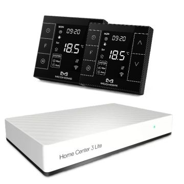 Zestaw inteligentnego sterowania ogrzewaniem podłogowym z centralą Fibaro + 2x MCOHOME MH7H-WH czarny