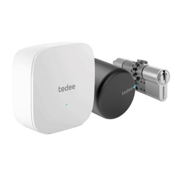 Zestaw inteligentny zamek GERDA Tedee Lock Pro grafitowy + mostek + wkładka modułowa Gerda SLR 30-61/30 mm (typ B)